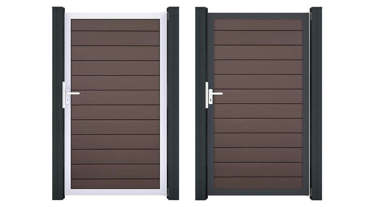 planeo Gardence Strong - Cancello universale BPC Terra con telaio in alluminio 100 x 180 cm