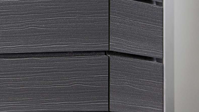 planeo Fassado - WPC rivestimento facciata a fasce romboidali Prime grigio basalto Piccolo 6 m