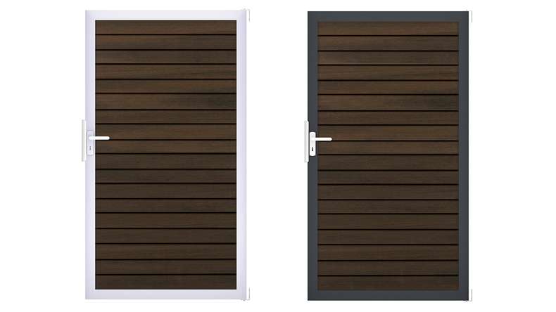 planeo Gardence Trendy - Cancello universale BPC-Rhombus - Noce coestruso con telaio in alluminio 100 x 180 4 cm