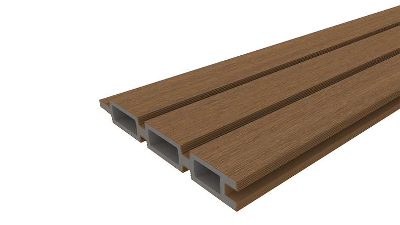 planeo LINEA - Recinzione ad innesto WPC CoEx Rhombus Burma Teak 176 x 183 cm