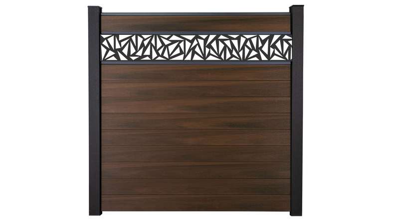 planeo Gardence Strong - recinzione a innesto BPC Triangolo noce co-ex 180 x 180 cm