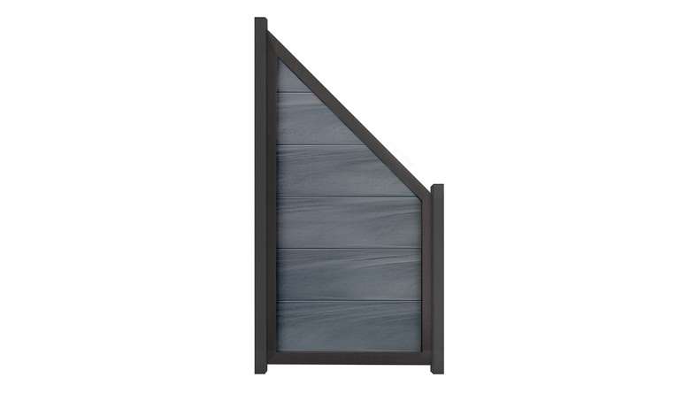 planeo Gardence Guard - Recinzione in BPC Smussata Grigio pietra coestrusa con telaio in alluminio antracite