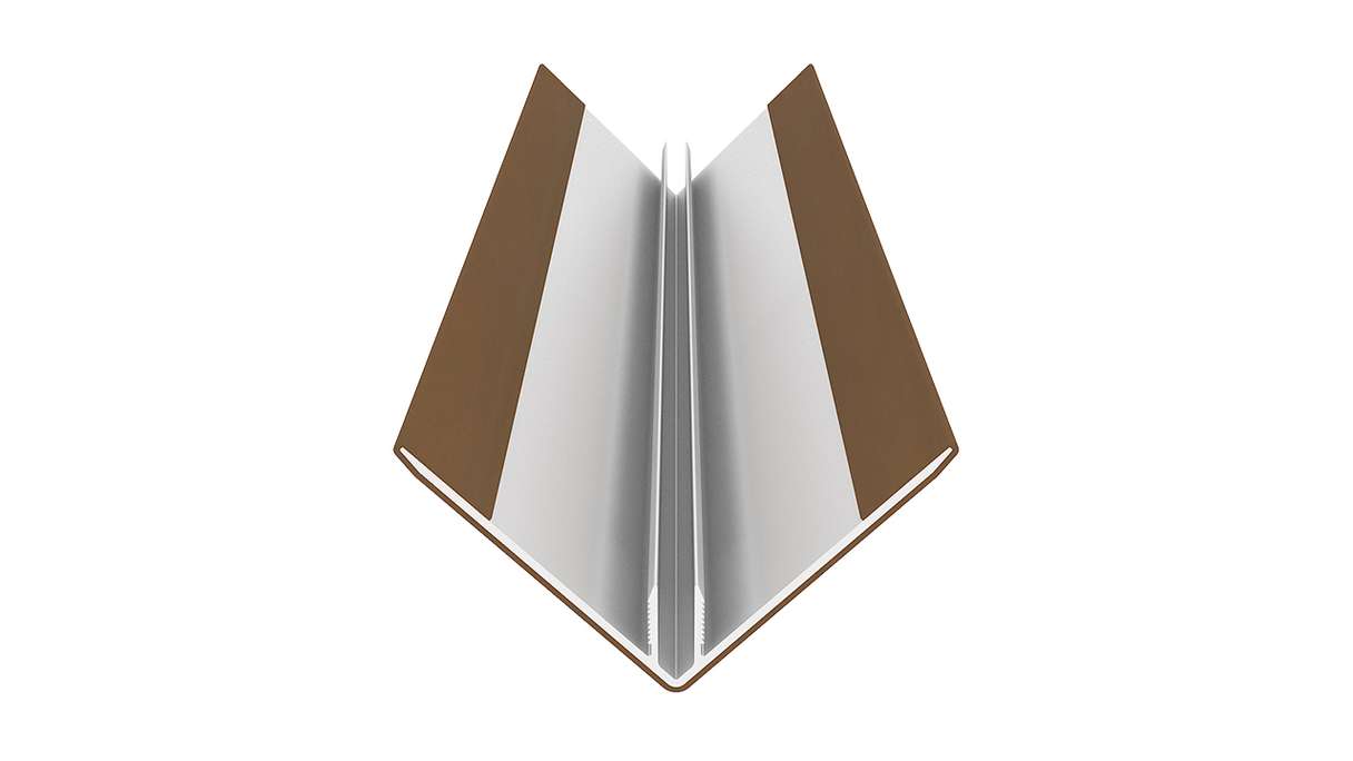 planeo LINEA - Profilo angolare esterno in alluminio CoEx, finitura teak birmano, 3000 x 66 x 66 mm