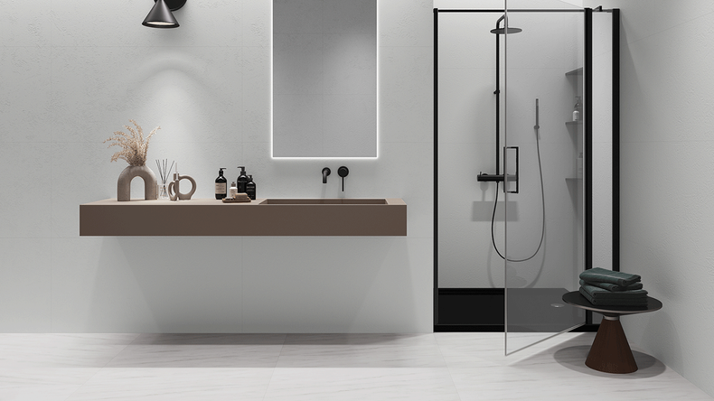 Rivestimento murale SPC planeo - CeraRock Tile Concrete White XL 280 x 117,5 cm