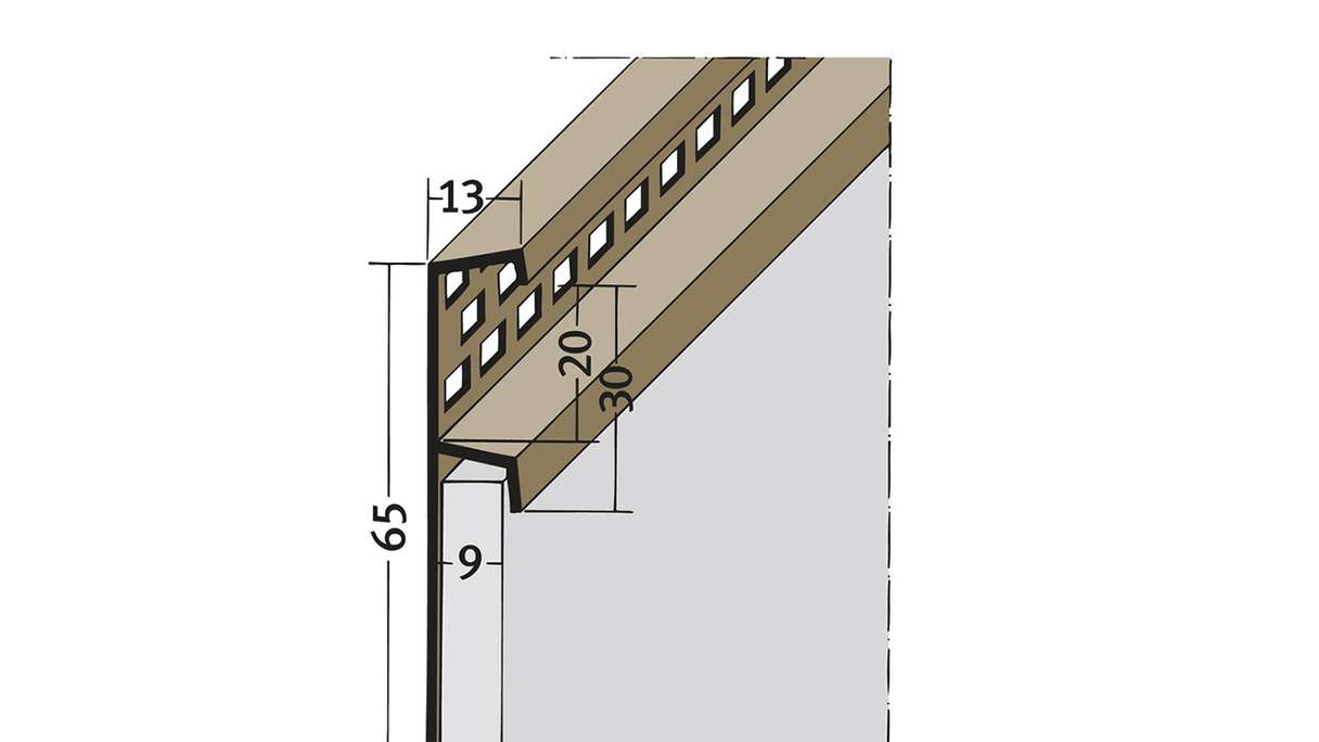 Profilo di ventilazione di gronda planeo Protect - TL 9mm aspirazione 2500mm lunghezza bianco