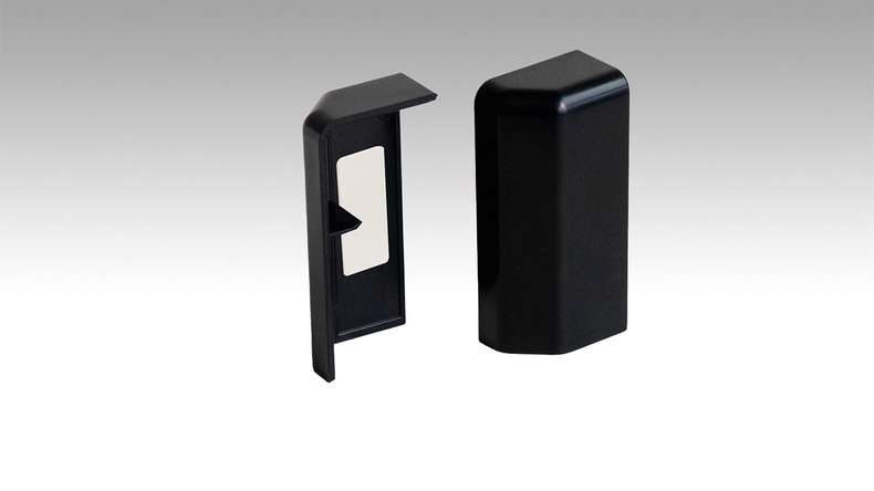 Tappo finale autoadesivo MEISTER per profilo battiscopa 15 MK | 15 F MK | 20 PK | 20 PK Aqua 2039 Nero (800034-03-02039)
