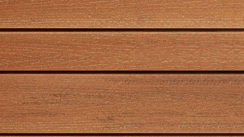 planeo Fassado - Rivestimento di facciata a fasce romboidali WPC marrone ambra XXL 6 m
