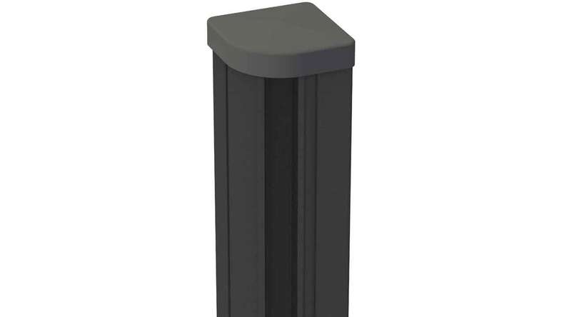 planeo Gardence Metallic - Palo angolare in alluminio regolabile con cappuccio incluso