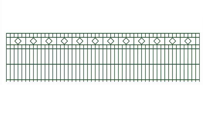 recinzione a doppio picchetto planeo quadrato 6/6/6 RAL 6005 verde muschio