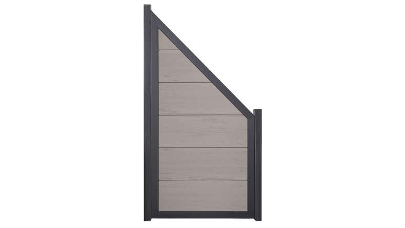 planeo Gardence Guard - Recinzione in BPC Smussata Bicolore Sabbia con telaio in alluminio in antracite