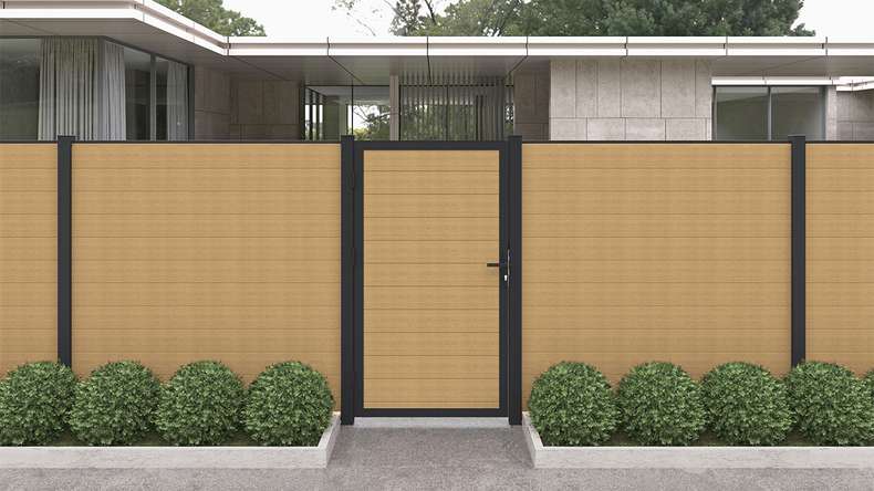 planeo INFINITY - Recinzione a innesto WPC CoEx sabbia 176 x 183 cm