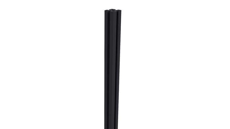 Palo in alluminio planeo da fissare con tasselli - Nero 8 x 8 x 100 cm, con cappuccio incluso