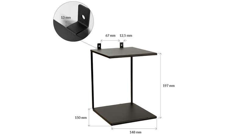 scaffale doppio planeo - nero incl. viti