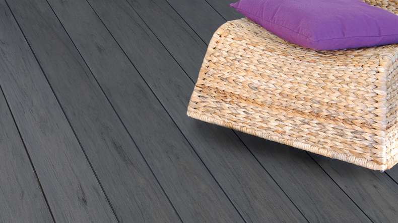 planeo pavimenti WPC - tavola per decking solido rovere affumicato 1.10m - scanalato