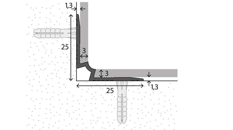 paragradino planeo angolo interno 701 - 250 cm