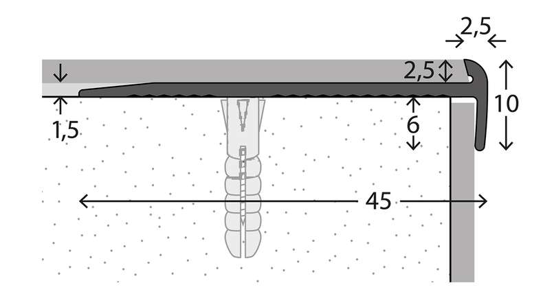 Profilo paragradino planeo 871 - 250 cm