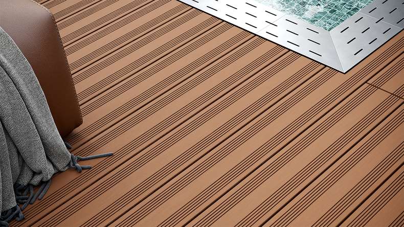 planeo SolidWood WPC tavola solido - Marrone chiaro 3m francese/strutturato