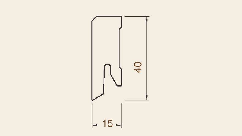Battiscopa Wicanders MDF svasato - bianco cubico 15x40x2400mm