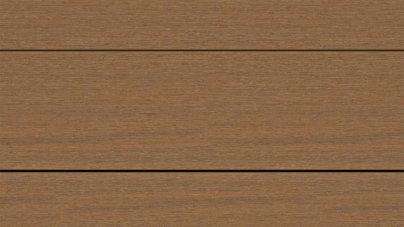 planeo ANTIKWoodline - Listello per terrazza rivestito in WPC CoEx, profilo composito leggero - Teak birmano 3 m - rustico/spazzolato liscio