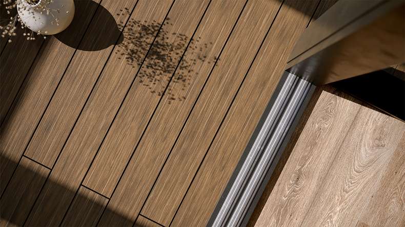 planeo AntikWood WPC set completo di tavole massicce - Marrone chiaro anticato