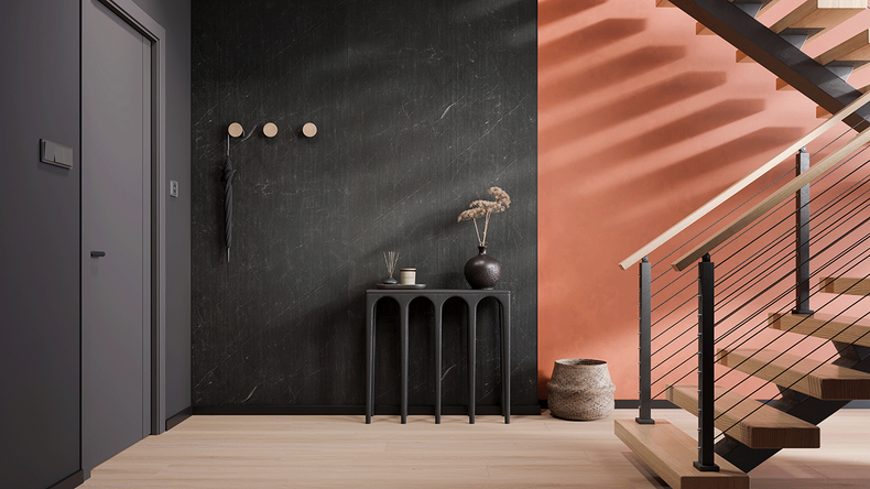 Rivestimento murale SPC planeo - CeraRock Tile Stripes Black Slate XL 280 x 117,5 cm
