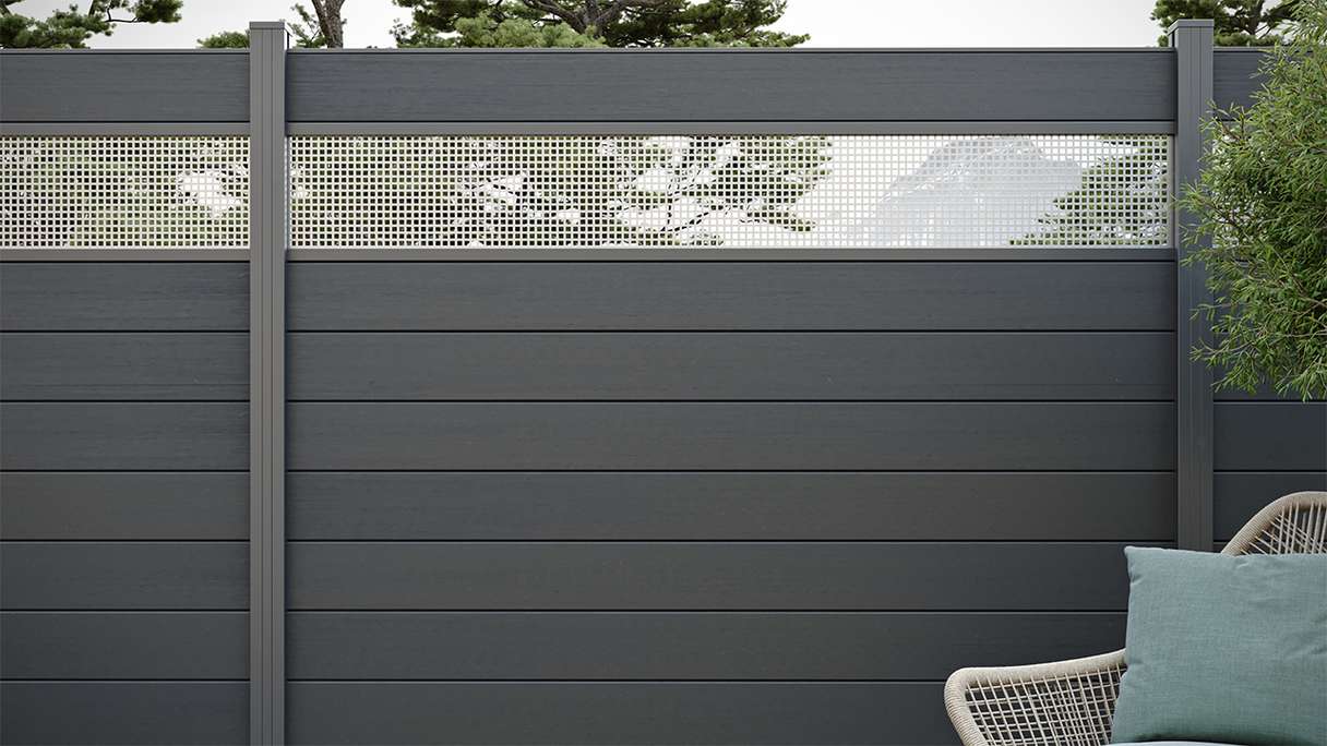 planeo Gardence Strong - Recinzione in BPC quadrata Grigio antracite
