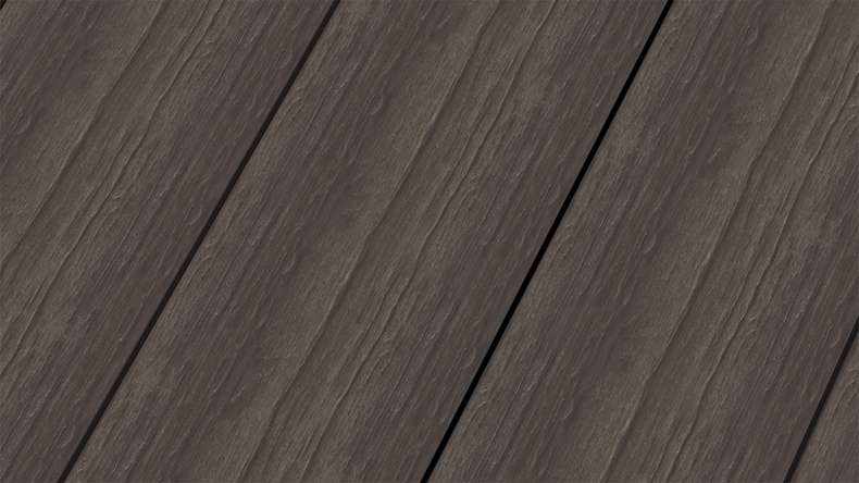 planeo MAXLine Antique - Decking XL rivestito in WPC CoEx massiccio - marrone scuro 3m rustico testurizzato/liscio spazzolato