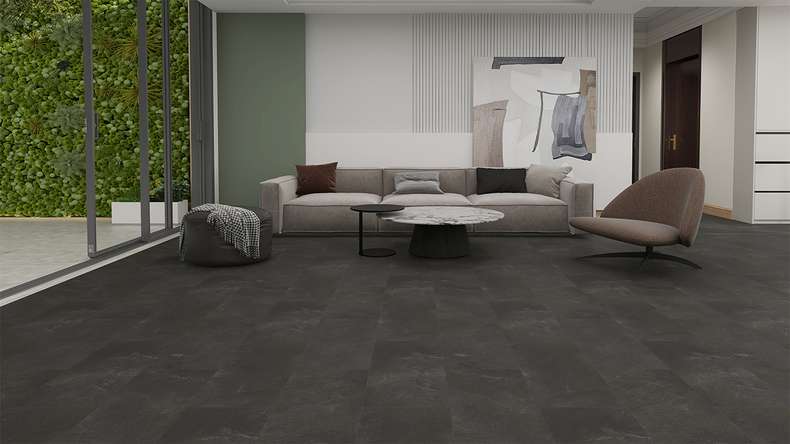 planeo Vinile rigido a incastro - STEINWERK PUCore XL stone rock antracite | isolamento acustico integrato (NF-FXL-298)