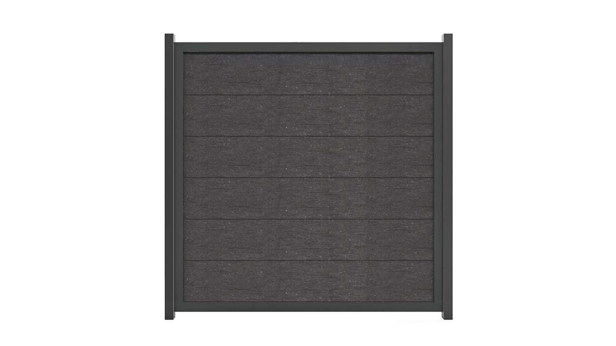 planeo Gardence Guard - recinzione da giardino BPC quadrata grigio antracite con telaio in alluminio antracite