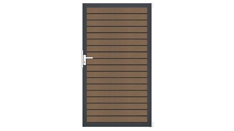 planeo Gardence Trendy - Porta universale BPC-Rhombus - Teak coestruso con telaio in alluminio antracite | DB703