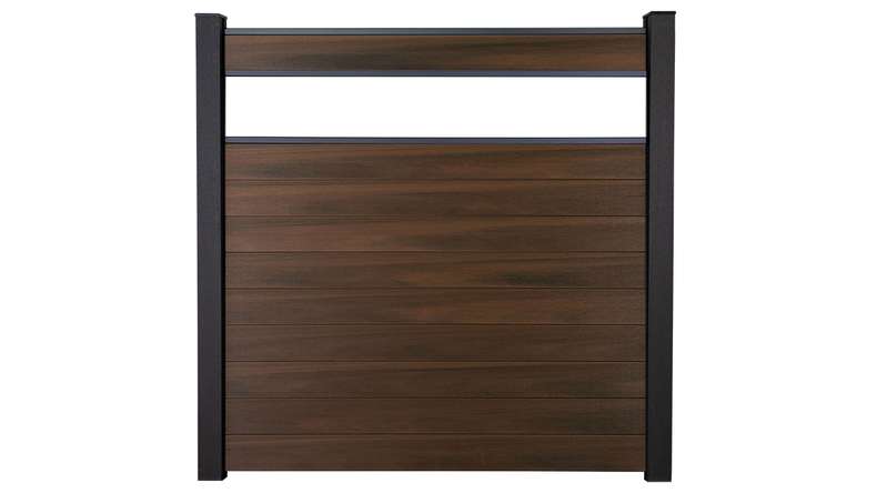 planeo Gardence Strong - recinzione a innesto BPC in vetro satinato noce co-ex 180 x 180 cm