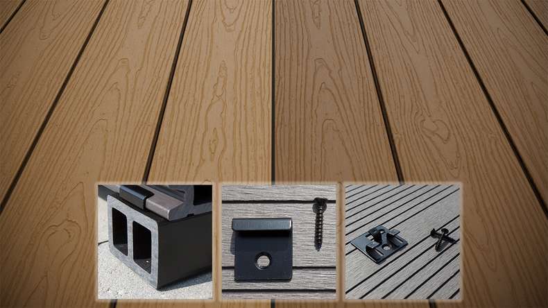 planeo CoEXWood WPC set completo di tavole massicce 4,8m (28,22m²) - finitura sabbia/caramello