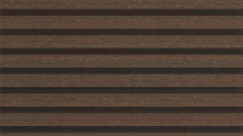 planeo LINEA Slim - Rivestimento per facciate in WPC CoEx, colore Ipe marrone, 2900 x 215 mm