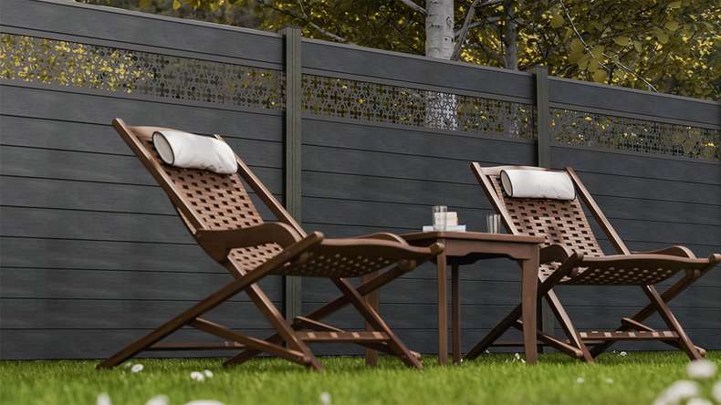 planeo Gardence Strong - recinzione a innesto BPC Oriental stone grey co-ex 180 x 180 cm