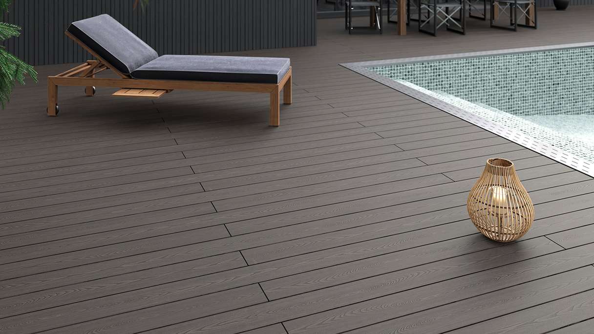planeo SolidWood WPC decking set completo di tavole massicce - grigio chiaro francese/testurizzato