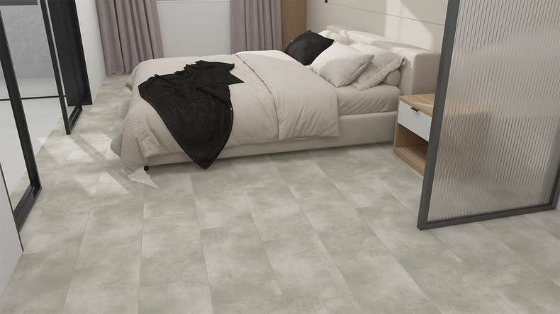 planeo Rigid Click Vinyl - STEINWERK PUCore XL Concrete Grey Light | Isolamento acustico integrato (NF-FXL-299)