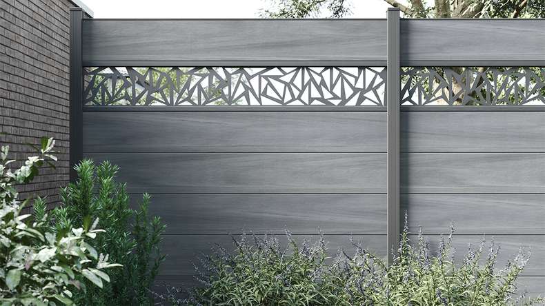 planeo Gardence Strong XL - Recinzione in BPC standard stone grey co-ex