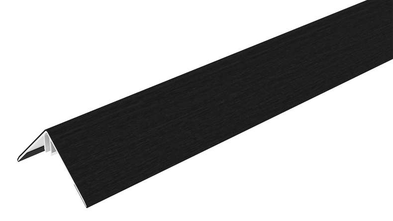 planeo LINEA - Profilo angolare esterno in alluminio CoEx nero 3000 x 66 x 66 mm