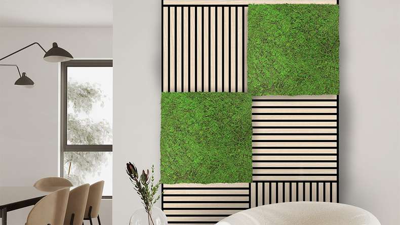 pannello acustico planeo - MixWall Living Leaf Forest Green Ancient Tree 52 x 52 cm | pianta naturale (PLMW-70111)