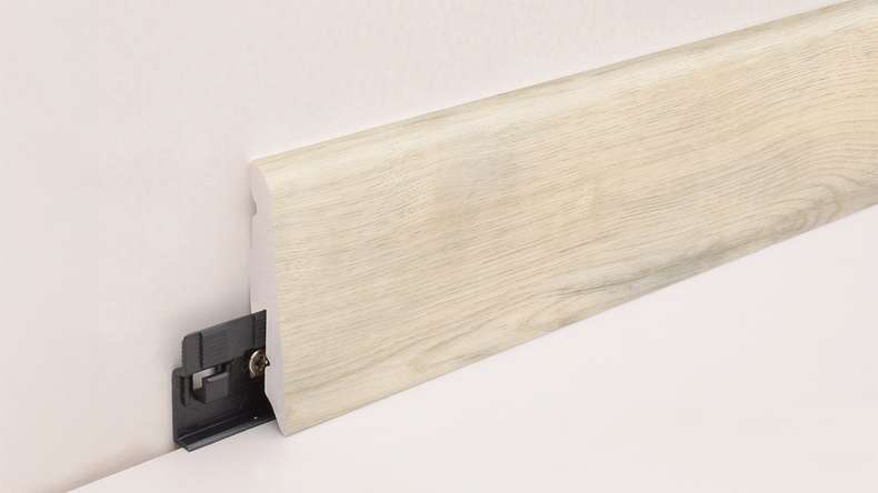 battiscopa planeo SolutionX 2in1 - 2400 x 14 x 58 mm rovere bianco crema (SL0074)