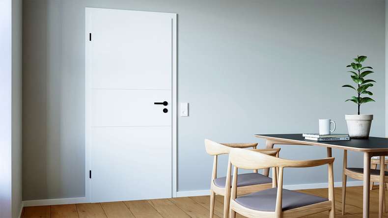porta interna di design planeo PUREA Vivo 3 laccato bianco 9003 design edge | laccato - 1985 x 610|735|860|985 mm