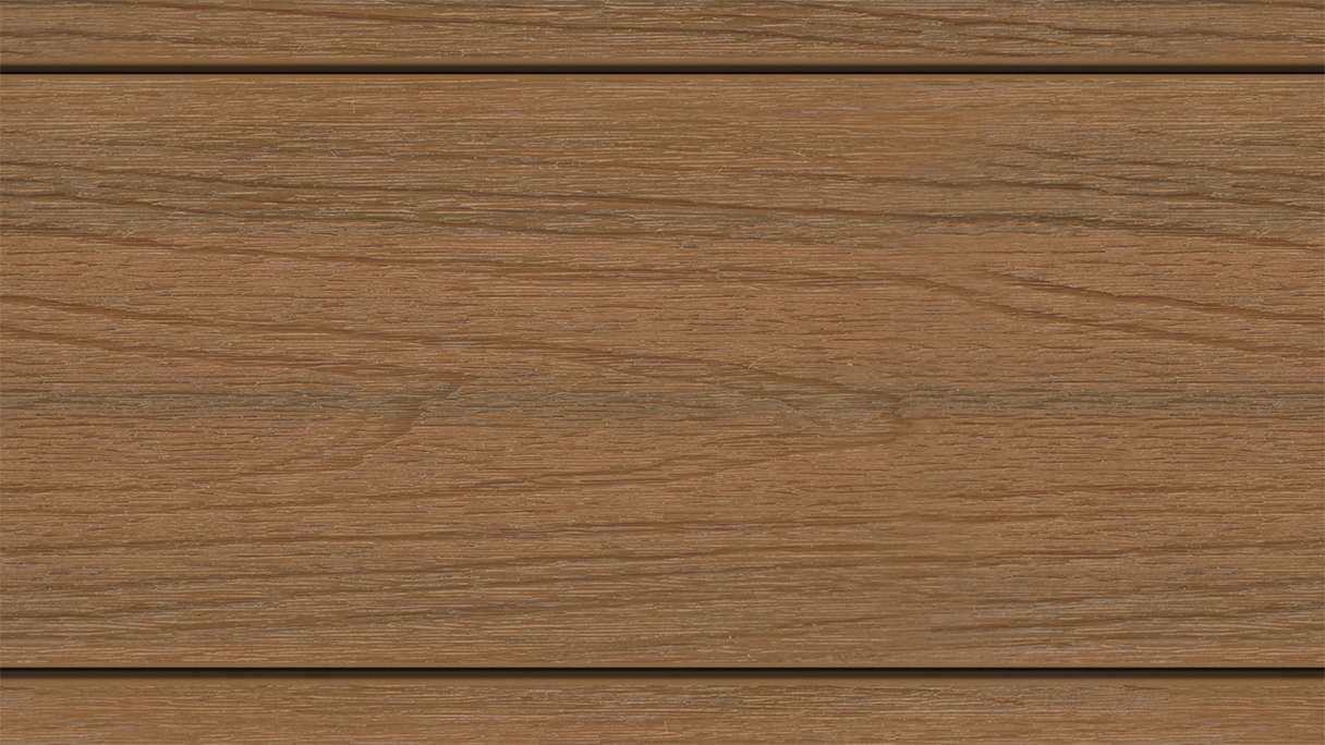 planeo MAXLine Nature - pannello per decking WPC CoEx avvolto XL camera cava - teak Burma 3m strutturato/liscio spazzolato