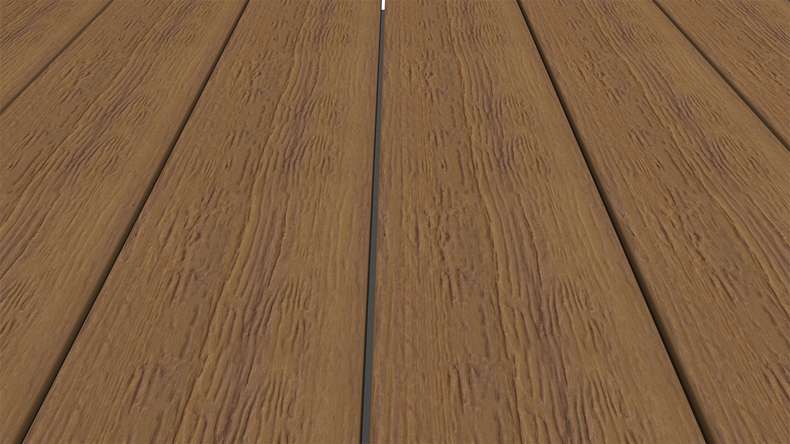 planeo ANTIKWoodline - Listello per terrazza rivestito in WPC CoEx, profilo composito leggero - Teak birmano 3 m - rustico/spazzolato liscio