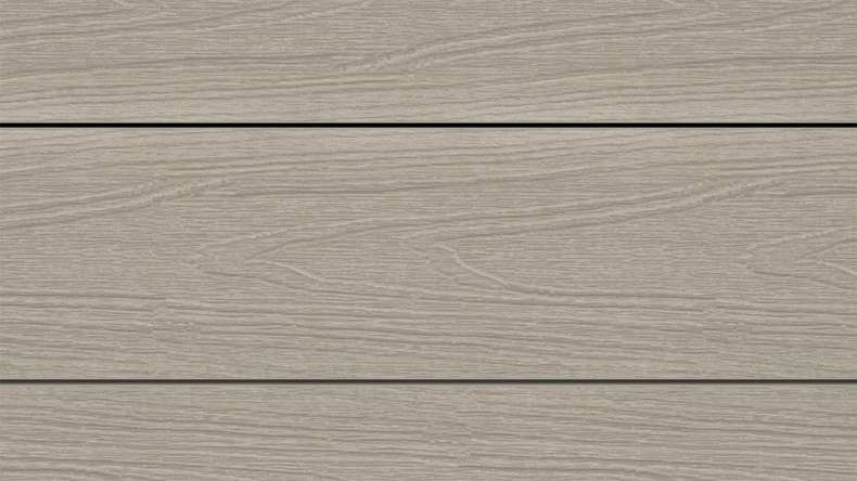 planeo WOODLine Nature - Pannello per decking rivestito in WPC CoEx a camera cava - grigio chiaro 3m strutturato/liscio spazzolato