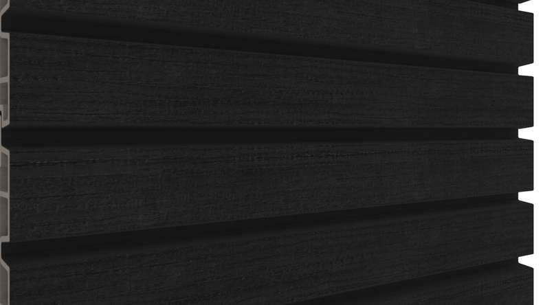 planeo LINEA Wide - Rivestimento per facciate in WPC CoEx, nero, 2900 x 181 mm