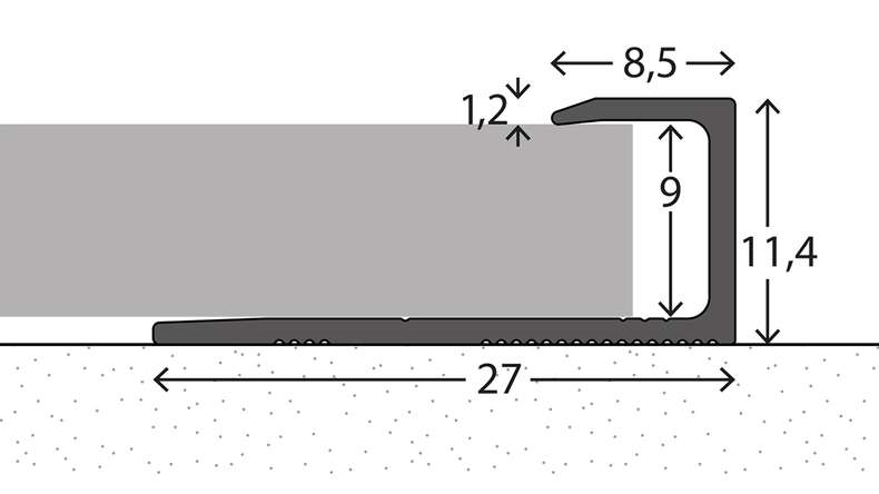 profilo terminale planeo 251 - 270 cm