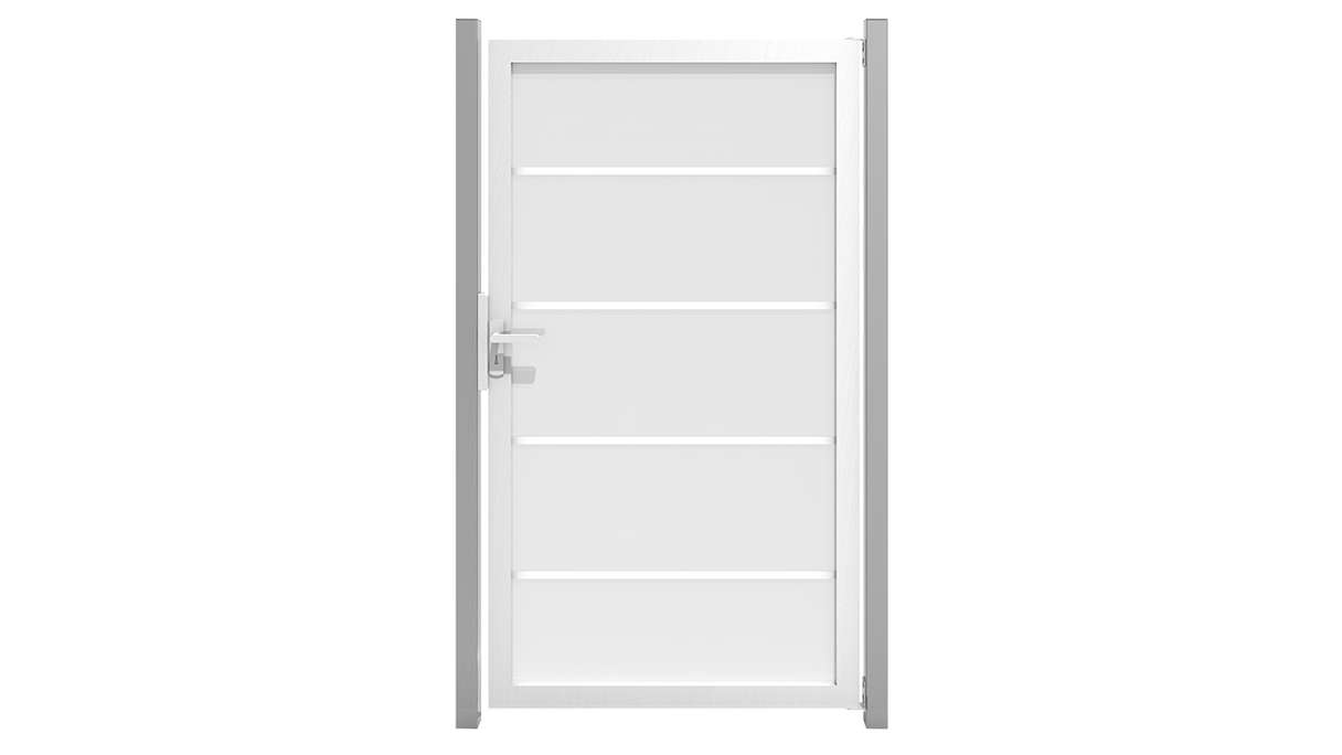 planeo Gardence Flair - Cancello frangivista in vetro con telaio in alluminio 100 x 180 cm
