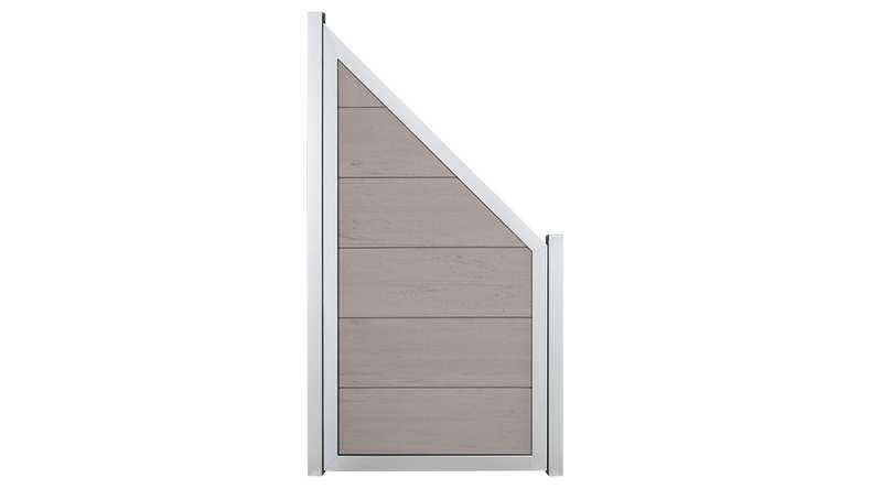 planeo Gardence Guard - Recinzione in BPC Smussata Bicolore Sabbia con telaio in alluminio in argento