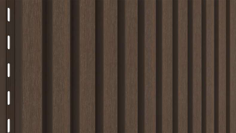 planeo LINEA Slim - Rivestimento per facciate in WPC CoEx, colore Ipe marrone, 2900 x 215 mm