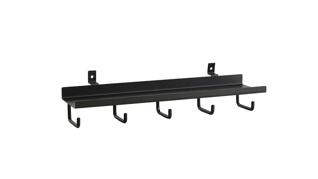 scaffale planeo - nero con 5 ganci